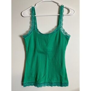 Y2K Green Kiara Lace Trimmed Cami Large